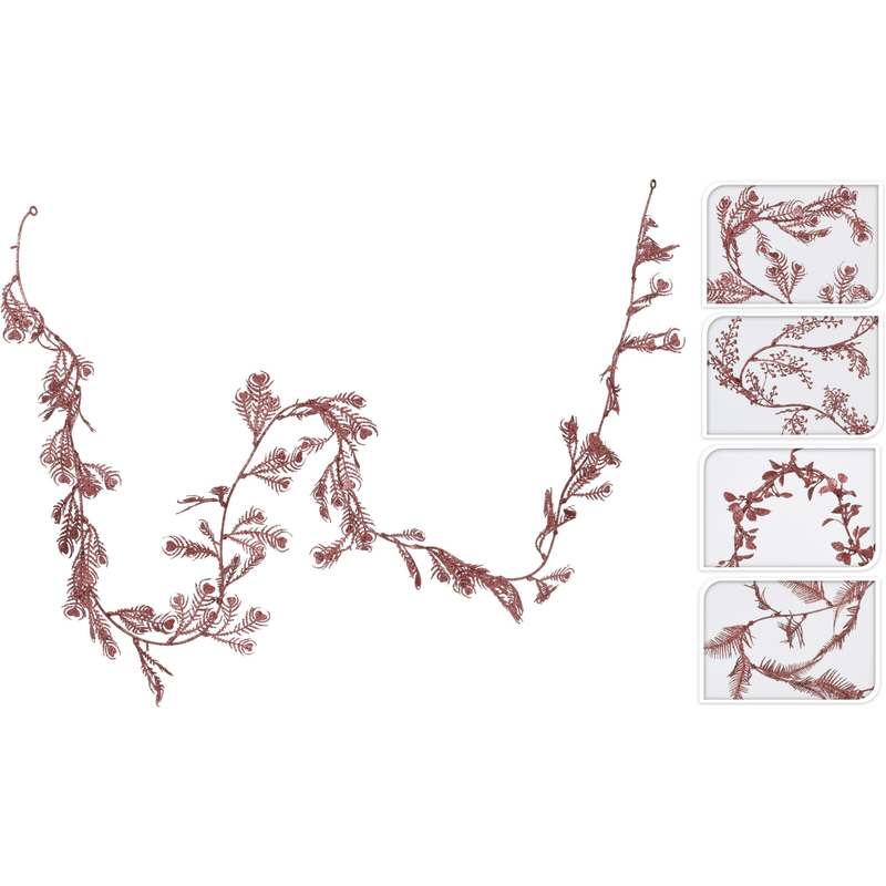 Ghirlanda XMAS frunzulite PINK 170CM ABJ440100