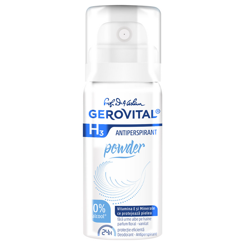 Deodorant antiperspirant powder H3, 40 ml,Gerovital