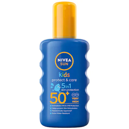 Spray de protectie solara pentru copii Nivea Sun Kids Protect & Care 5in1, SPF 50+, 200 ml