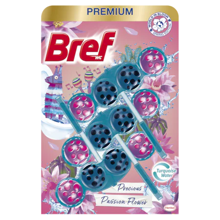 Odorizant toaleta Bref Color Aktiv Passion Flower, Spring Edition, 3x50g
