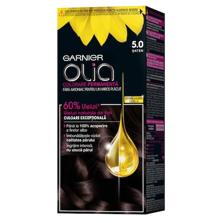 Vopsea de par permanenta fara amoniac Garnier Olia 5.0 Saten, 112 ml