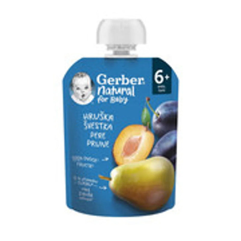 Piure GERBER, prune si pere, 90g