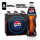 Pepsi Zero Zahar bautura cu aroma de cola, sticla, 6x300ml