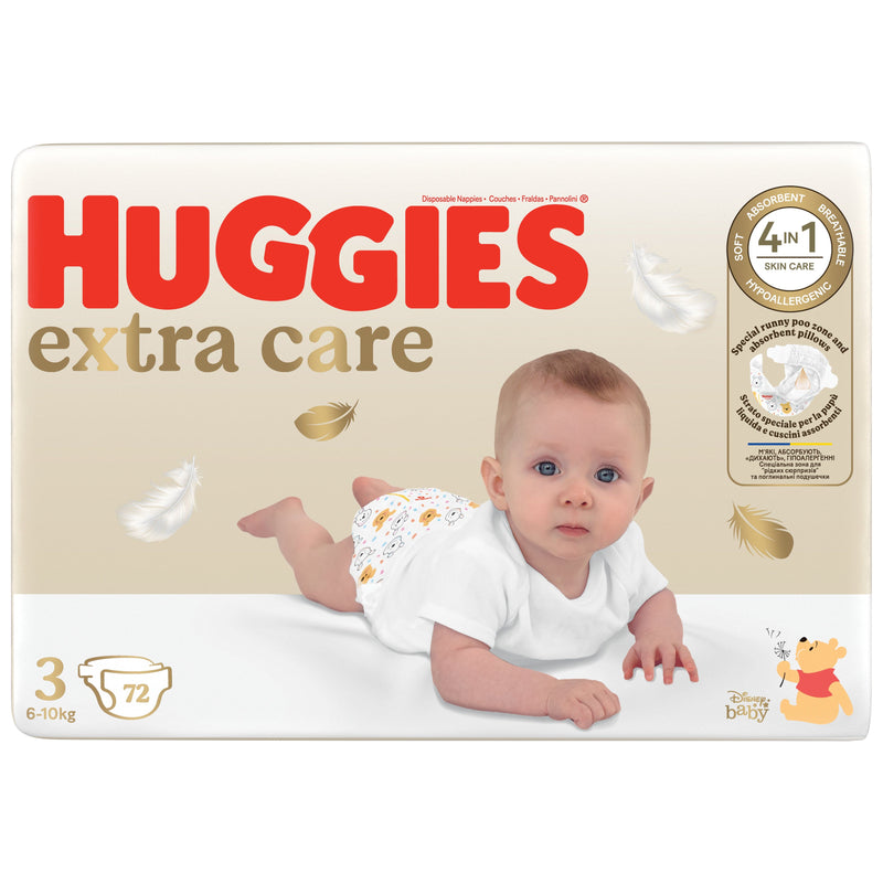 Scutece Huggies Extra Care Mega marimea 3, 6-10 kg, 72 buc