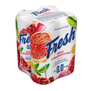 Fresh 0.0 Rodie si Grapefruit Roz, Mix de Fructe cu Bere fara alcool, 4X0.5L SGR