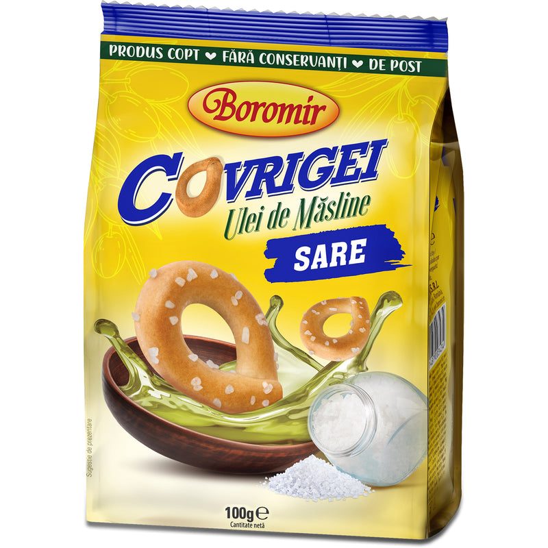 Boromir covrigei cu ulei de masline si sare, 100g