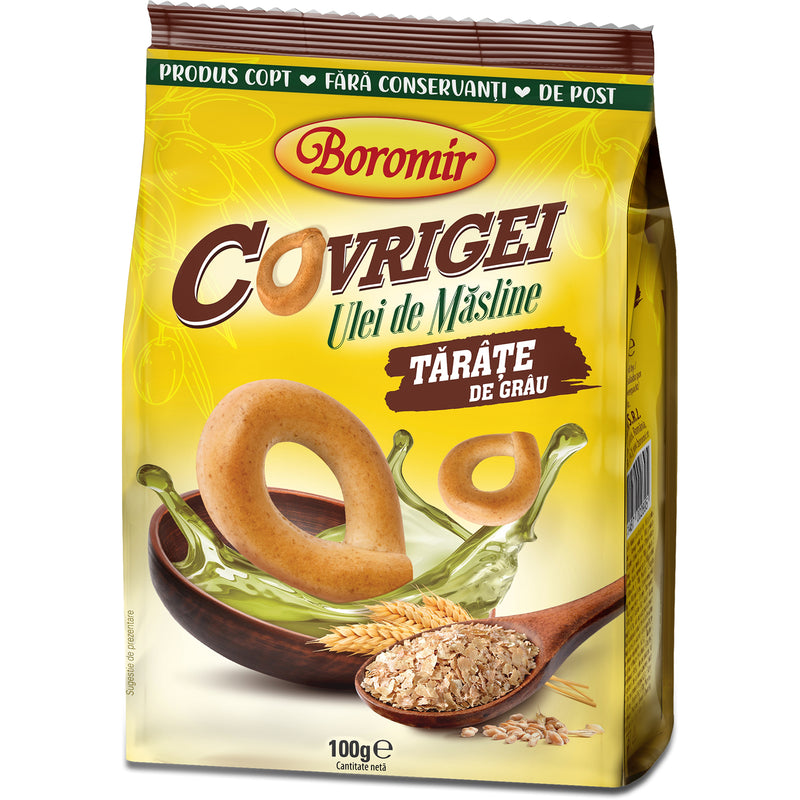 Boromir covrigei cu ulei de masline si tarate de grau, 100g