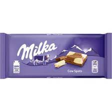 Milka ciocolata cows cu lapte alpin si ciocolata alba 100g