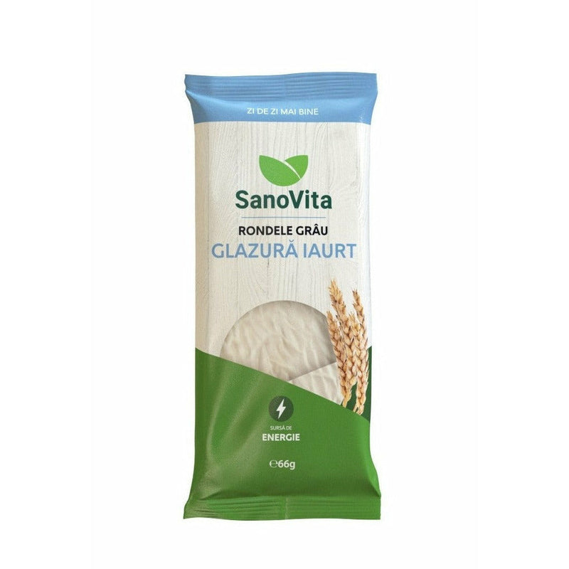 SanoVita Rondele din grau cu glazura de iaurt 66g