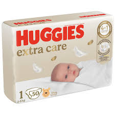 Scutece Huggies Extra Care Jumbo marimea 1, 2-5 kg, 50 buc