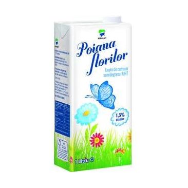 Poiana florilor lapte semidegresat 1.5 grasime 1l UHT