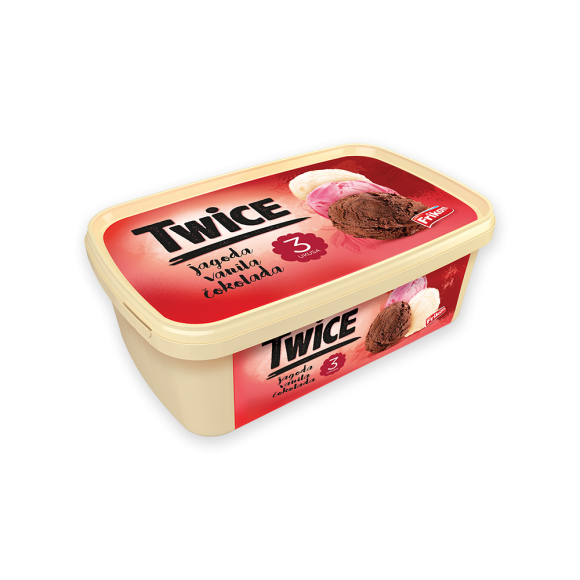 Twice Inghetata de vanilie, ciocolata si capsuni 1720 ml