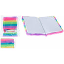 Caiet 80 file A5, husa textila (plus), design curcubeu