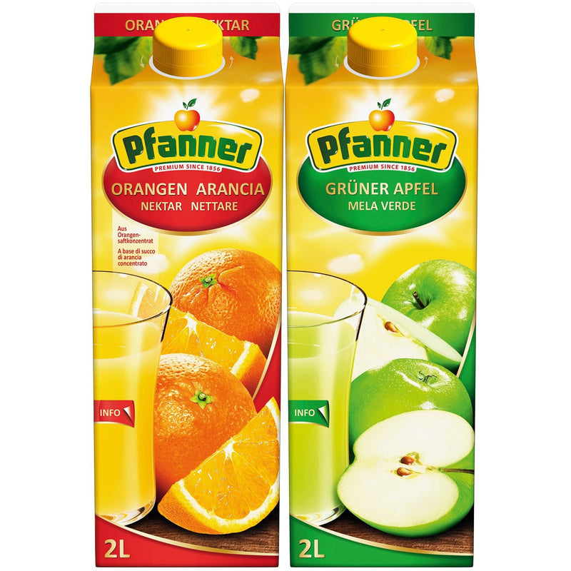 Pfanner Pachet mix Nectar portocale+mere verzi 2 x 2l