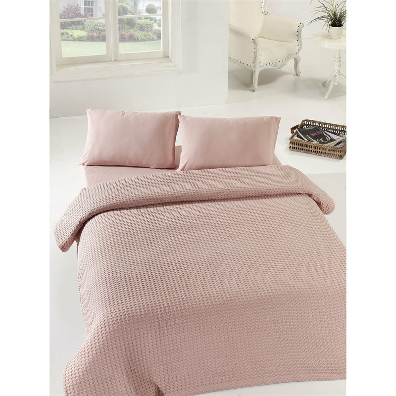 Eponj Home Cuvertura single Burumcuk Dusty Rose, 100% bumbac, 160x240 cm, 143EPJ5101