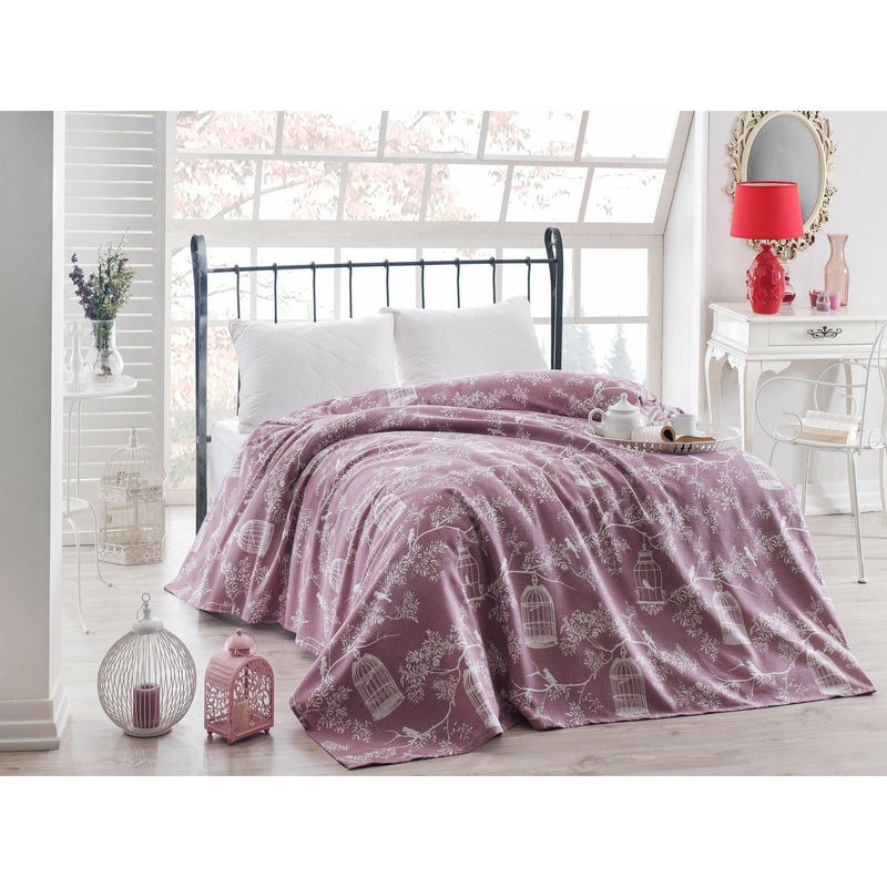 Eponj Home Cuvertura pat Samyeli Lilac, 100% bumbac, 160x235 cm, 143EPJ5748