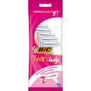 Aparat de Ras pentru femei BIC Twin Lady, 2 lame, pachet standard, 5 bucati