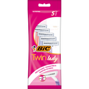 BIC Twin Lady Damenrasierer, 2 Klingen, Standardpaket, 5 Stück