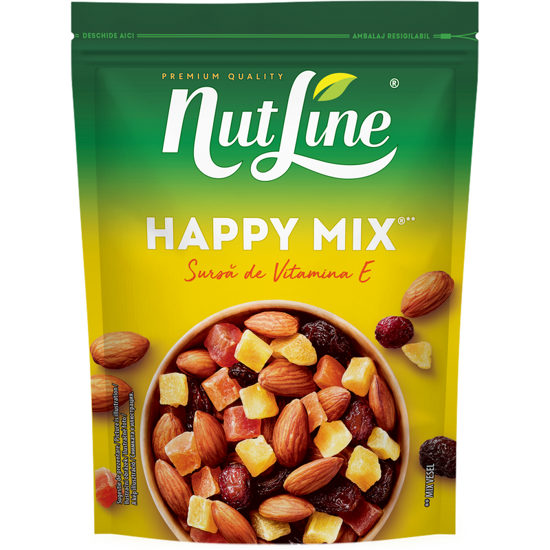 Nutline Fitness Mix migdale si fructe confiate, 150g