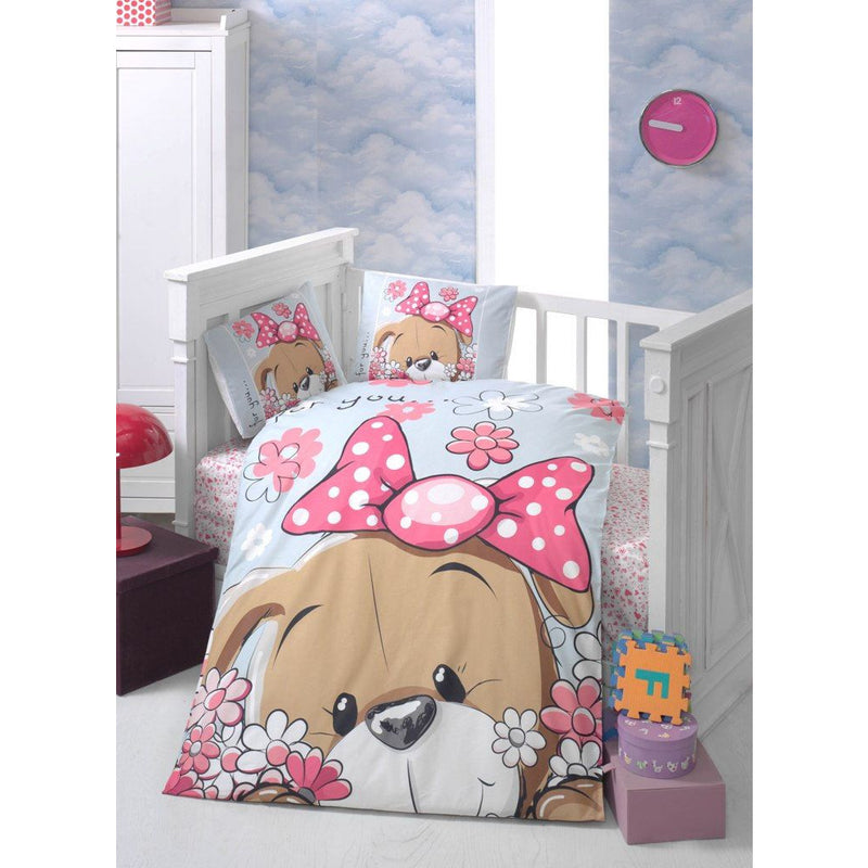 Set lenjerie de pat pentru copii Sevimli, 100% bumbac ranforce, 4 piese
