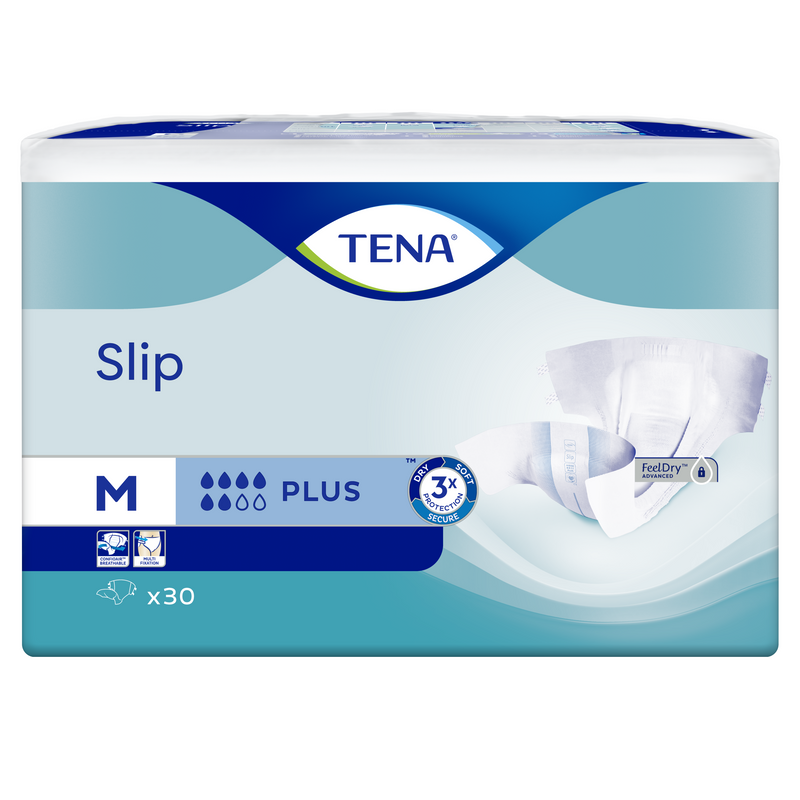 TENA Slip Plus scutece deschise incontinenta adulti, Unisex, M, 30 buc