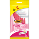 Rasoio BIC Pure 3 Lady da donna, 3 lame, confezione promo, 4 + 2 pezzi rosa