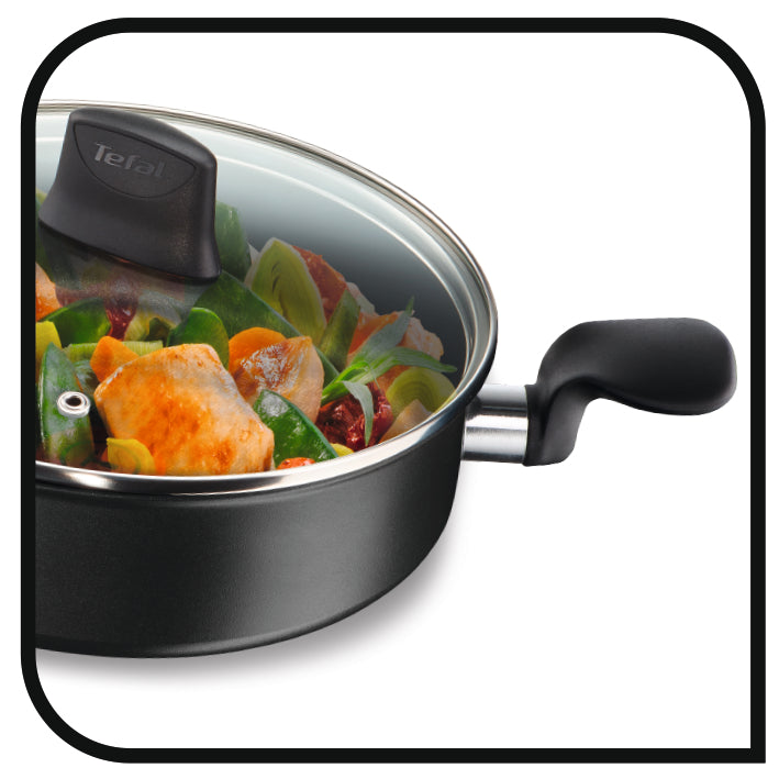Cratita cu 2 manere si capac Tefal Simply Clean B5677253, 28 cm