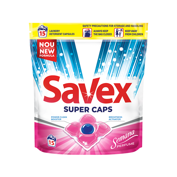 Savex detergent capsule super caps Semana perfume, 15 spalari