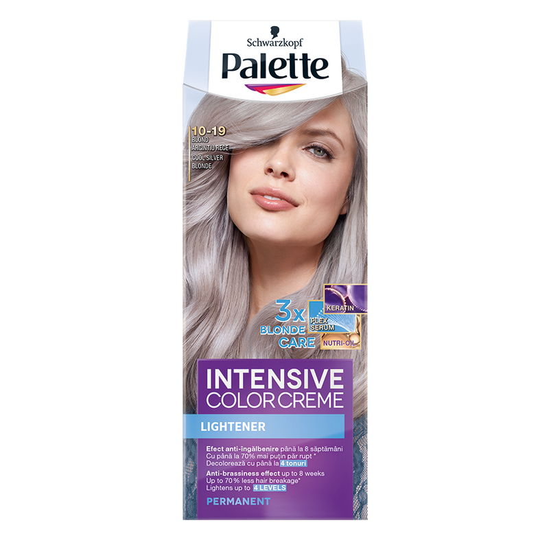 Decolorant Palette Intensive Color Creme 10-19  Blond Argintiu Rece,110 ml
