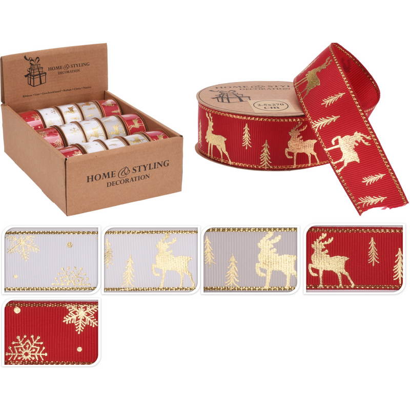 Panglica Xmas ANM801070, 25 mm