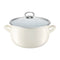 Emailletopf mit cremefarbenem Gartendeckel, 18cm 3.1l