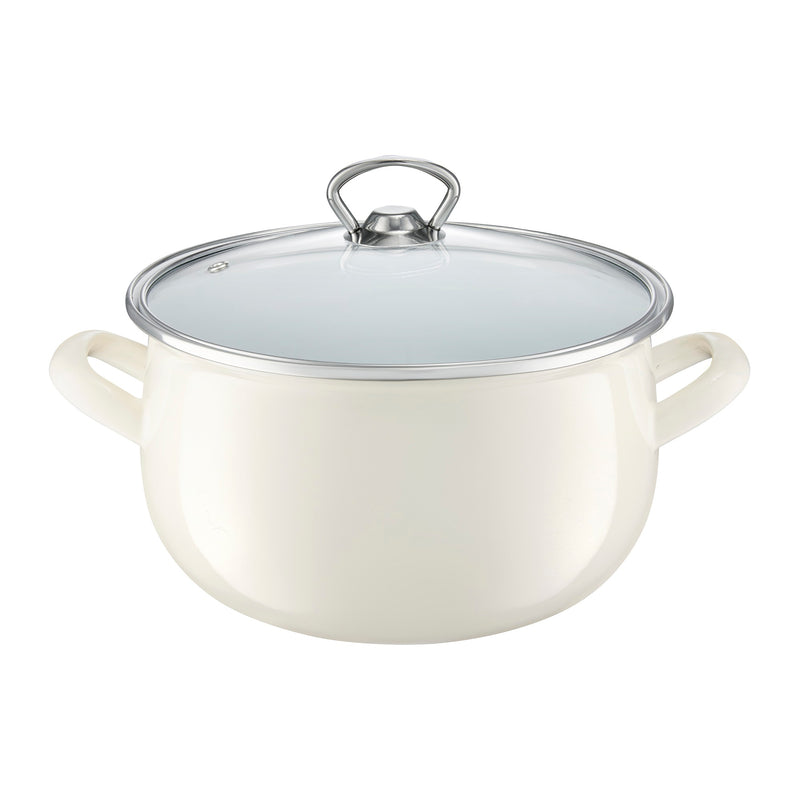 Oala email cu capac crem garden, 18cm 3.1l