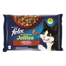 Hrana umeda pentru pisici Felix Sensations Vita cu Rosii, Pui cu Morcov in Aspic, 4 x 85g