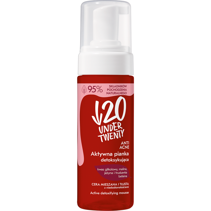 Under Twenty - Spuma activa cu efect de detoxifiere, 95% ingrediente naturale, 150ml