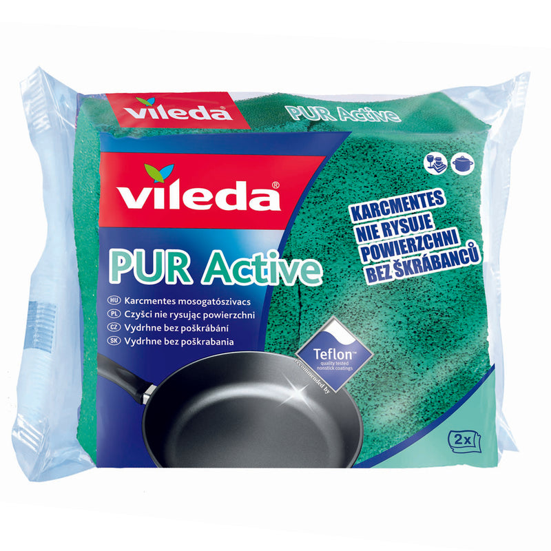 Vileda  burete de vase pure active teflon, 2 bucati