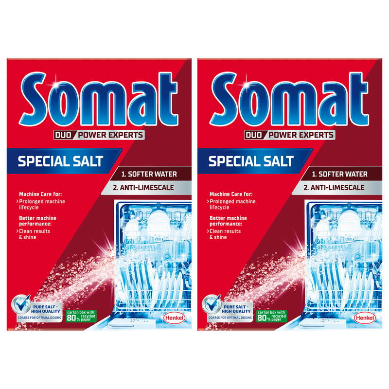 Somat sare dedurizanta pentru masina de spalat vase, 2x 1,5kg