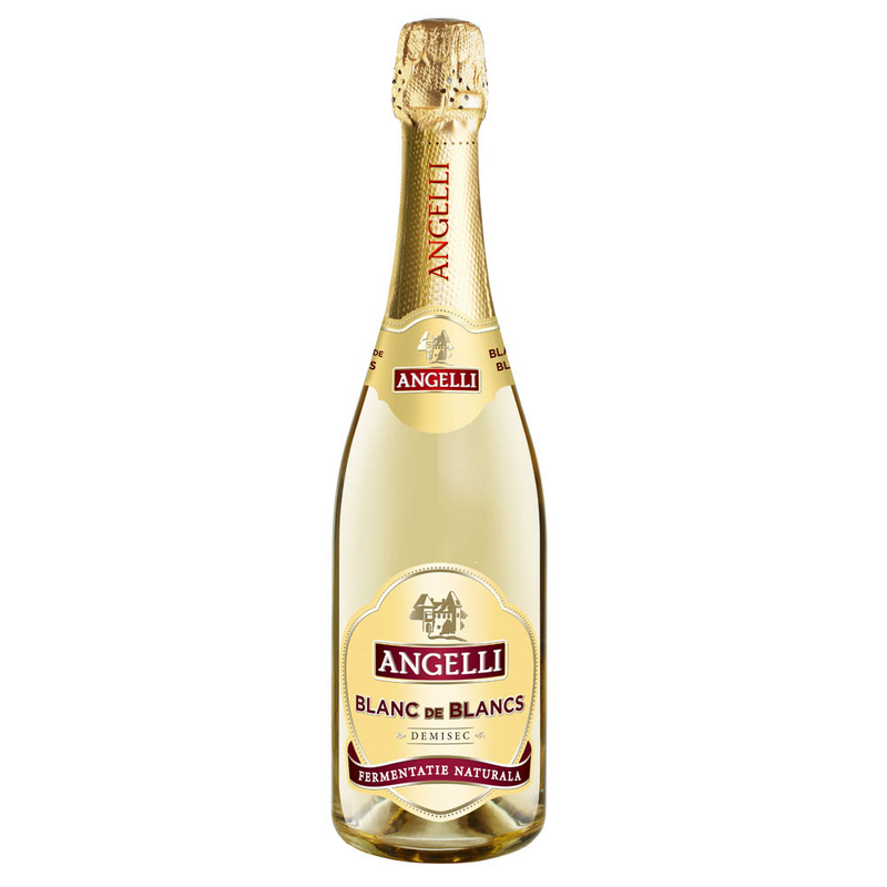 Angelli vin spumant demisec Blanc de Blancs, 0.75 L