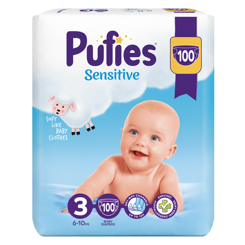 Pufies sensitive big pack midi, 100 bucati