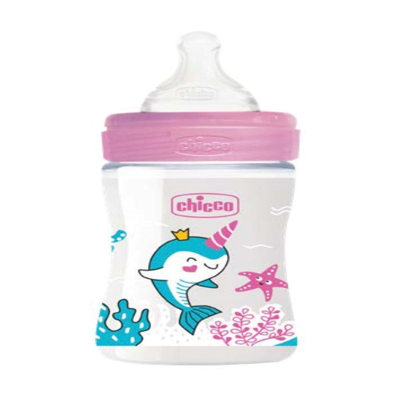 Biberon roz 150 ml t.s., flux normal, 0 luni+