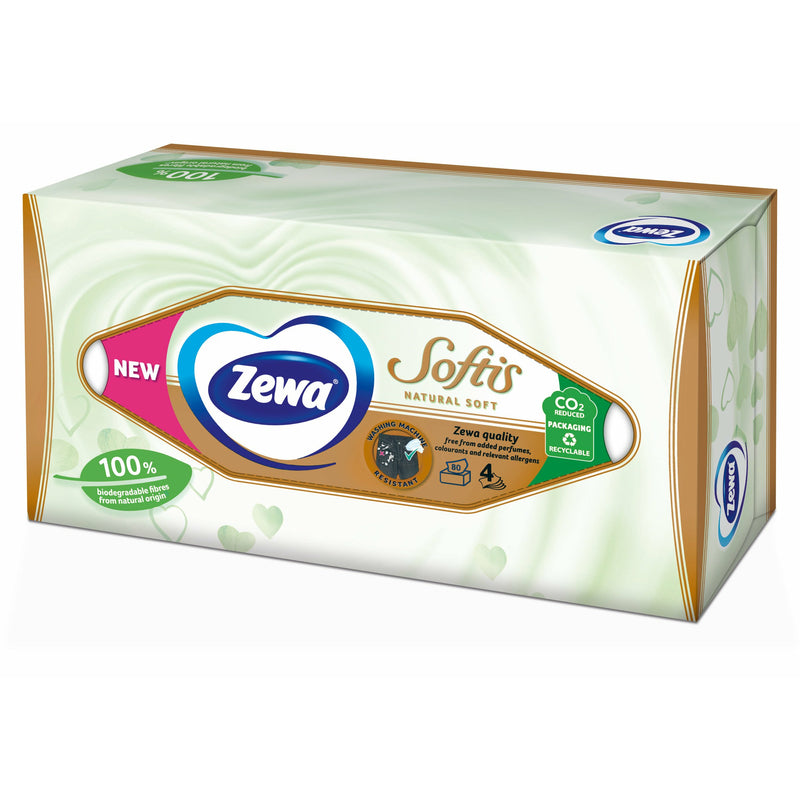 Zewa Natural Soft, servetele faciale 4 straturi, 80 buc