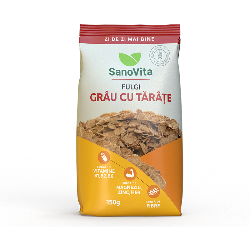Fulgi de grau cu tarate, 150g