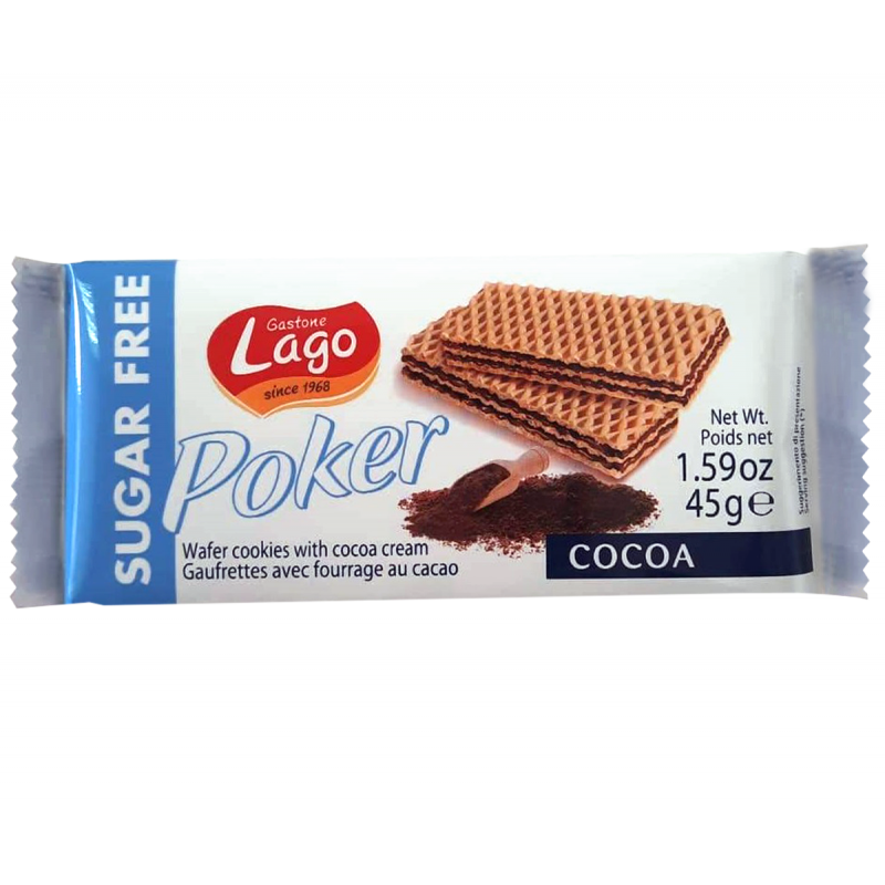 Lago napolitane cu cacao fara zahar, 45g