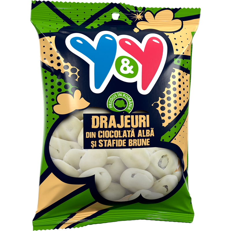 Y&Y Stafide in ciocolata alba, 70gr