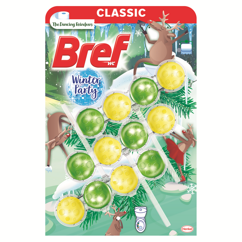 Odorizant toaleta Bref Power Aktiv "The Dancing Reindeers", 3x50 gr