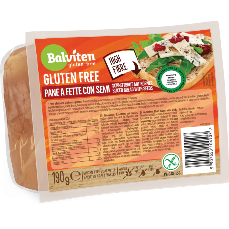 Balviten paine feliata cu seminte fara gluten, 190g