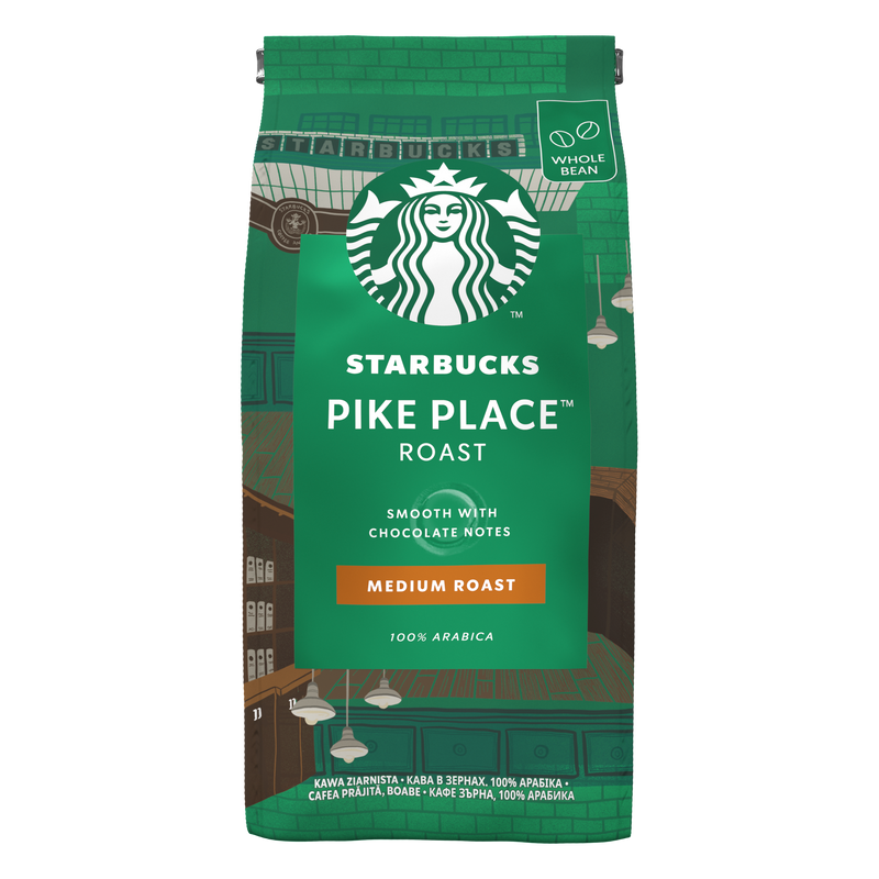 Starbucks Pike Place, prajire medie, cafea boabe, punga 200g