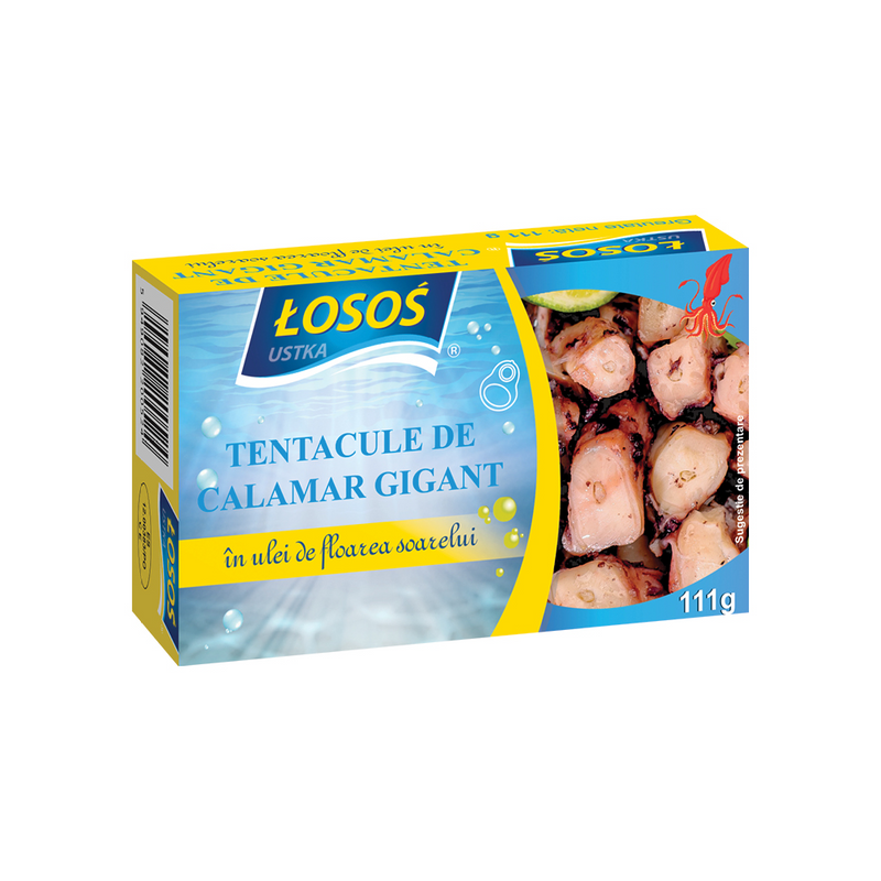 Losos tentacule calamar in ulei, 111g