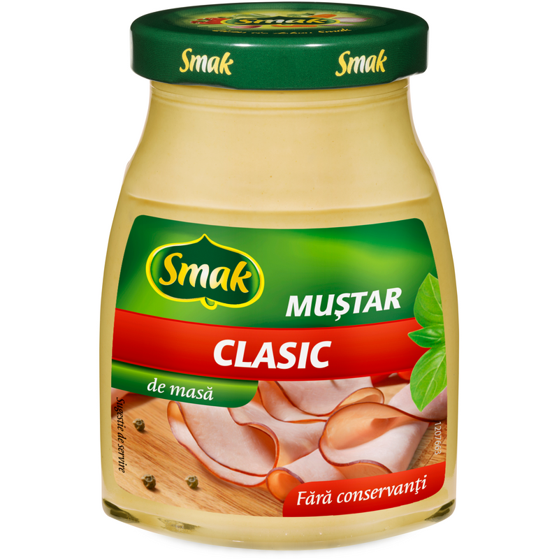 Mustar clasic borcan 185g, Smak