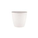 Ghiveci plastic model rattan alb, 24 cm