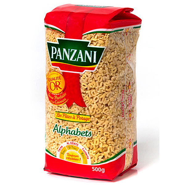 Panzani paste alphabets, 500g